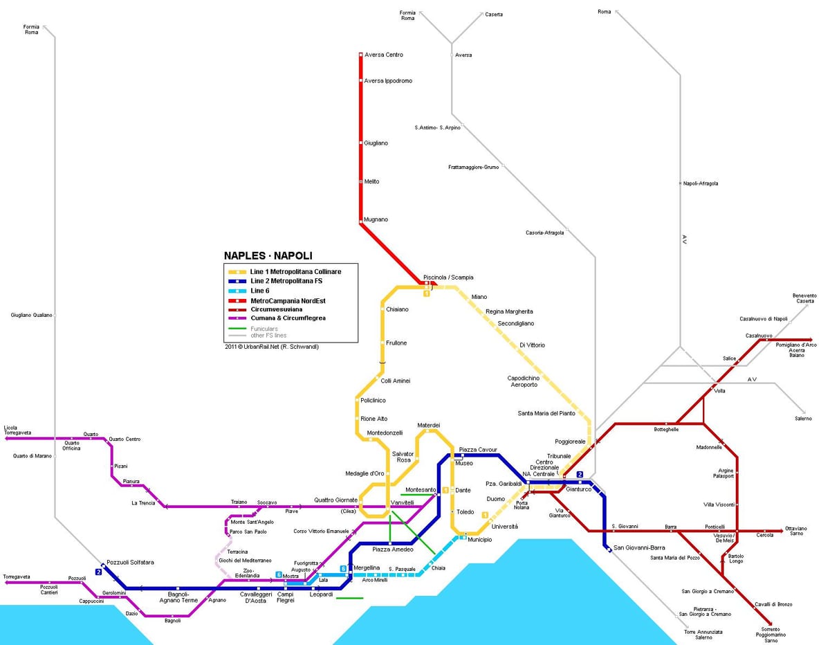napoli metro kartta