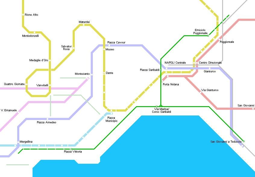 Kartta napoli raitiovaunu 