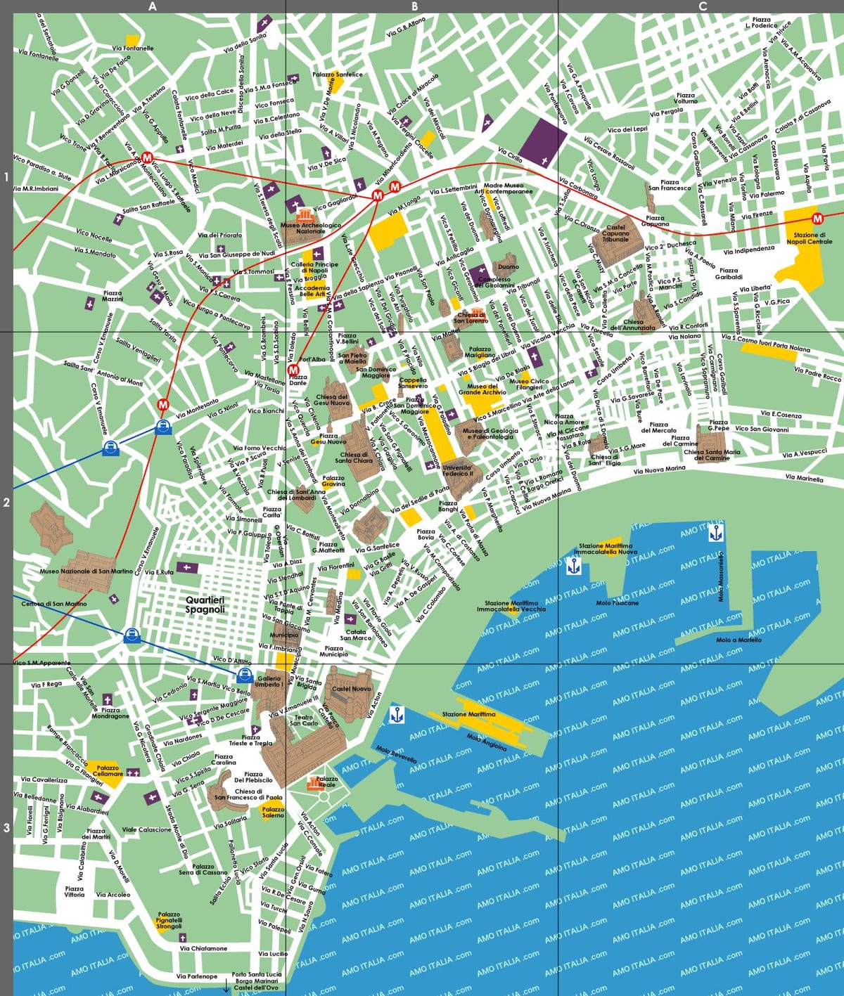 napoli turisti kartta